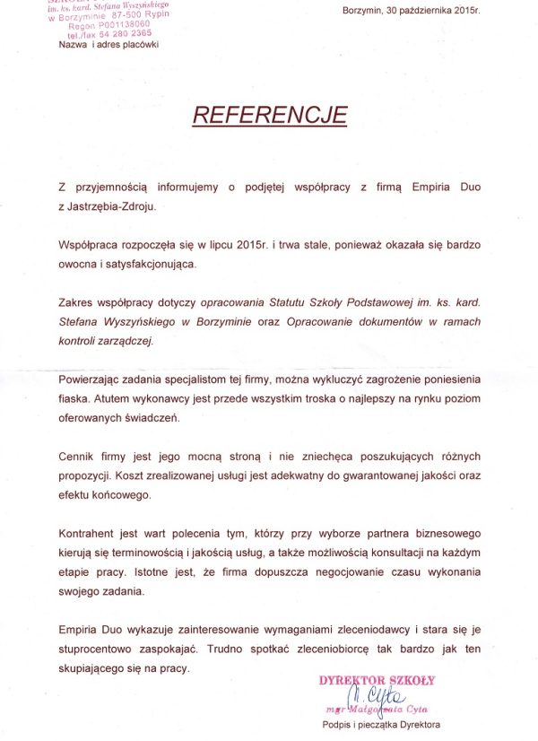Szkoła Podstawowa im. ks. kard. Stefana Wyszyńskiego w Borzyminie