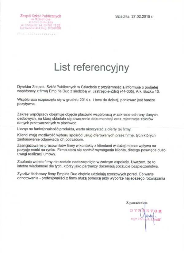 Zespół Szkół Publicznych  w Szlachcie