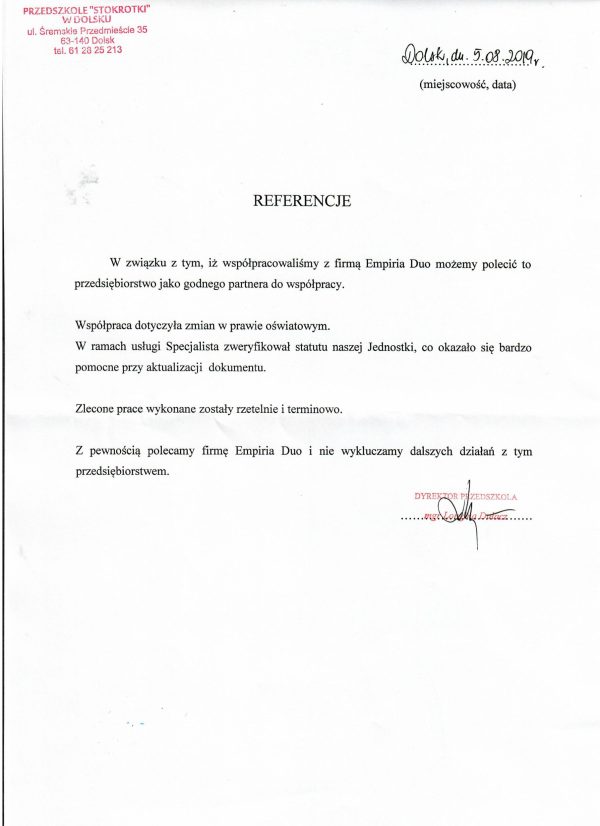 Przedszkole "Stokrotki" w Dolsku