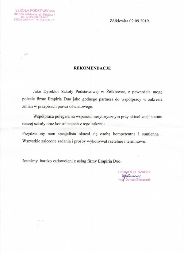 Szkoła Podstawowa w Żółkiewce